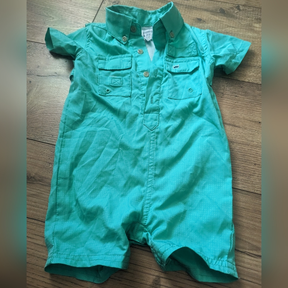 Green crown & ivy infant romper 9 months